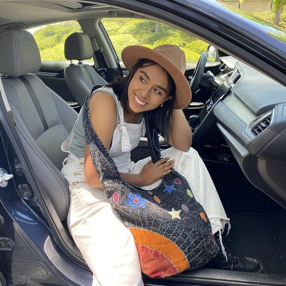 Elements of Nature Bohemian Hand-Stitched Hippie Hippy Shoulder Crossbody Monk H - Picture 8 of 9